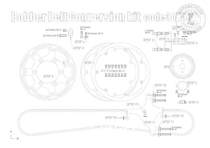 Kit Transmission par courroie pour Triumph Bobber Free Spirits (Noir) Firstracer