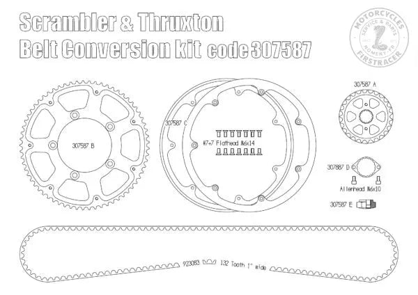 Kit courroie pour Triumph Scrambler & Thruxton 865 Firstracer