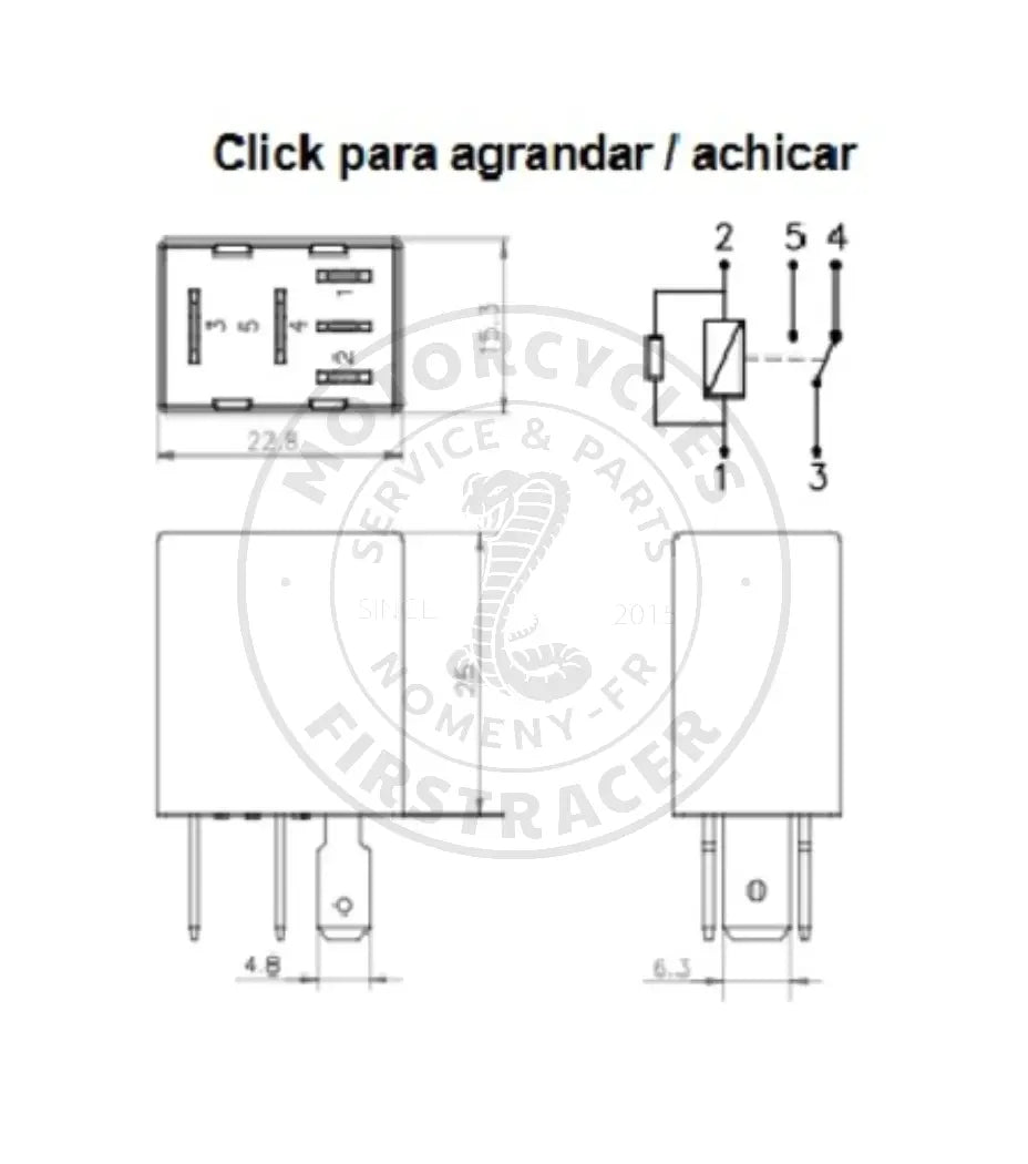 MICRO RELAIS 12V – 5 BROCHES – PROTECTION PAR RÉSISTANCE Royal Enfield Firstracer
