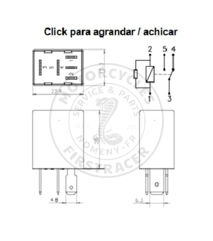 MICRO RELAIS 12V – 5 BROCHES – PROTECTION PAR RÉSISTANCE Royal Enfield Firstracer