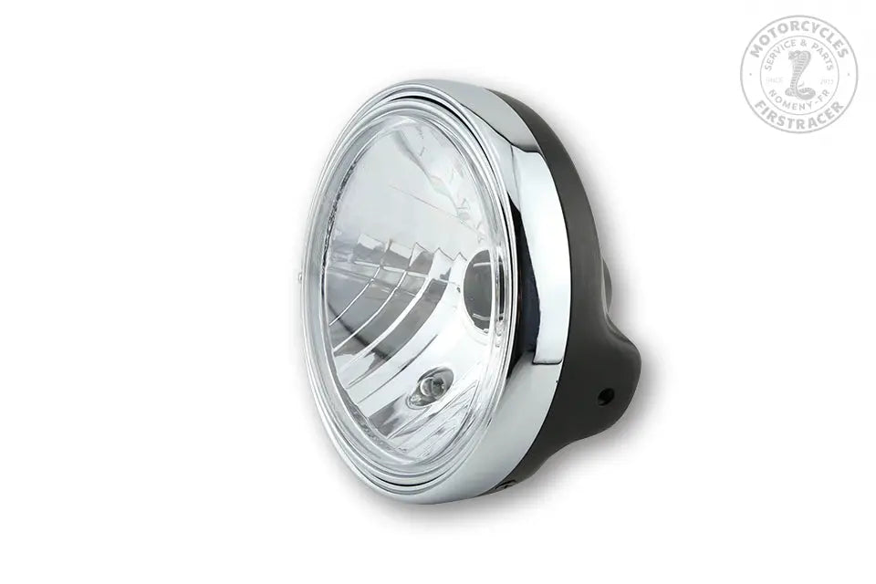 PHARE AVANT SHIN YO 180 MM NOIR ET CHROME HOMOLOGUE CE Firstracer