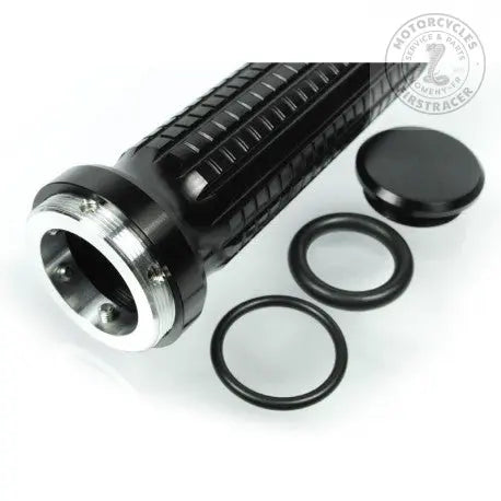 Paire de bouchons aluminium noir – poignées Motogadget mo.grip Firstracer