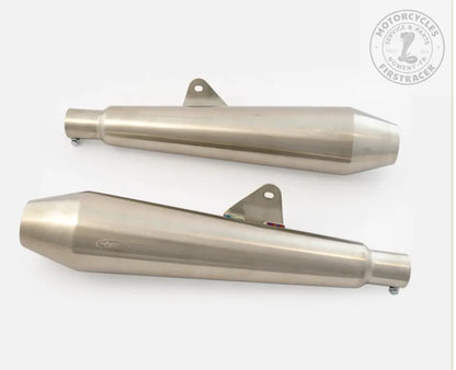 Paire de silencieux "Cannon" en acier inoxydable Royal Enfield twins 650 Firstracer