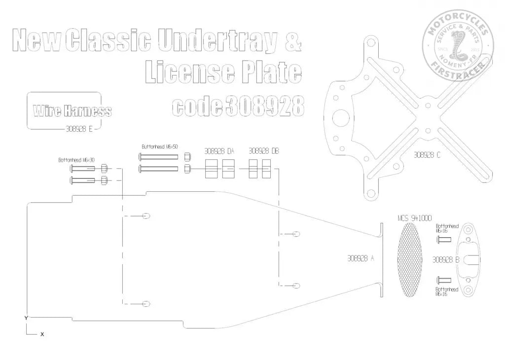 Passage de roue & plaque d'immatriculation pour Triumph Street Twin/Scrambler et Bonneville T100/T120 Firstracer