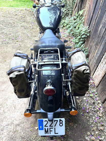 Platine porte-bagage noir satiné Poderosa – Royal Enfield Super Meteor 650 Firstracer