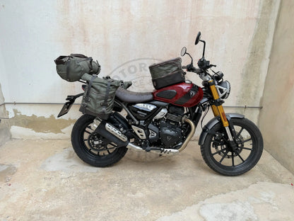 Porte-bagage noir satiné Poderosa – Triumph Scrambler 400X / Speed 400 Firstracer