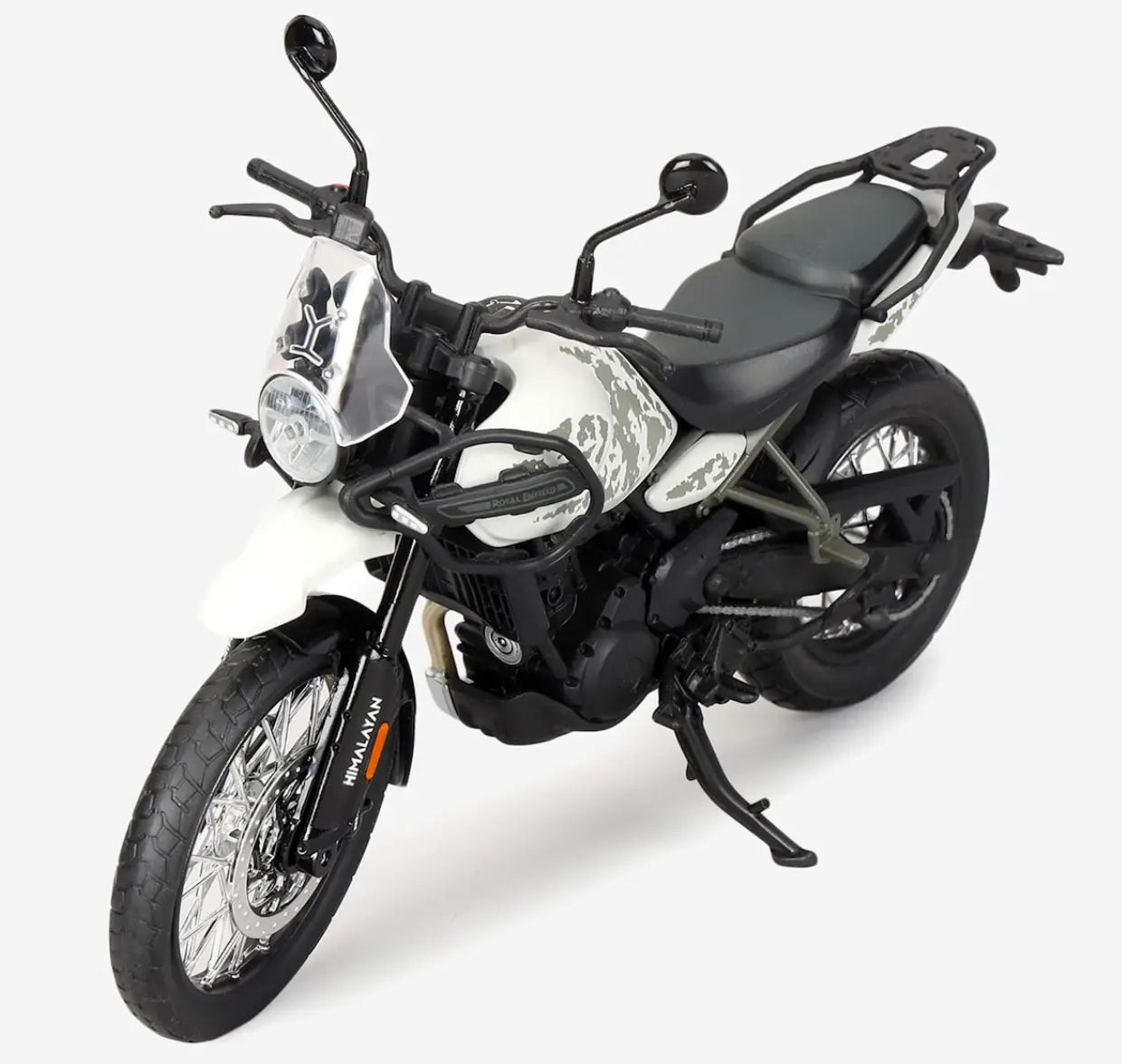 ROYAL ENFIELD HIMALAYAN 450 – MODÈLE RÉDUIT 3D&nbsp;KAMET WHITE ÉCHELLE 1:12 Firstracer