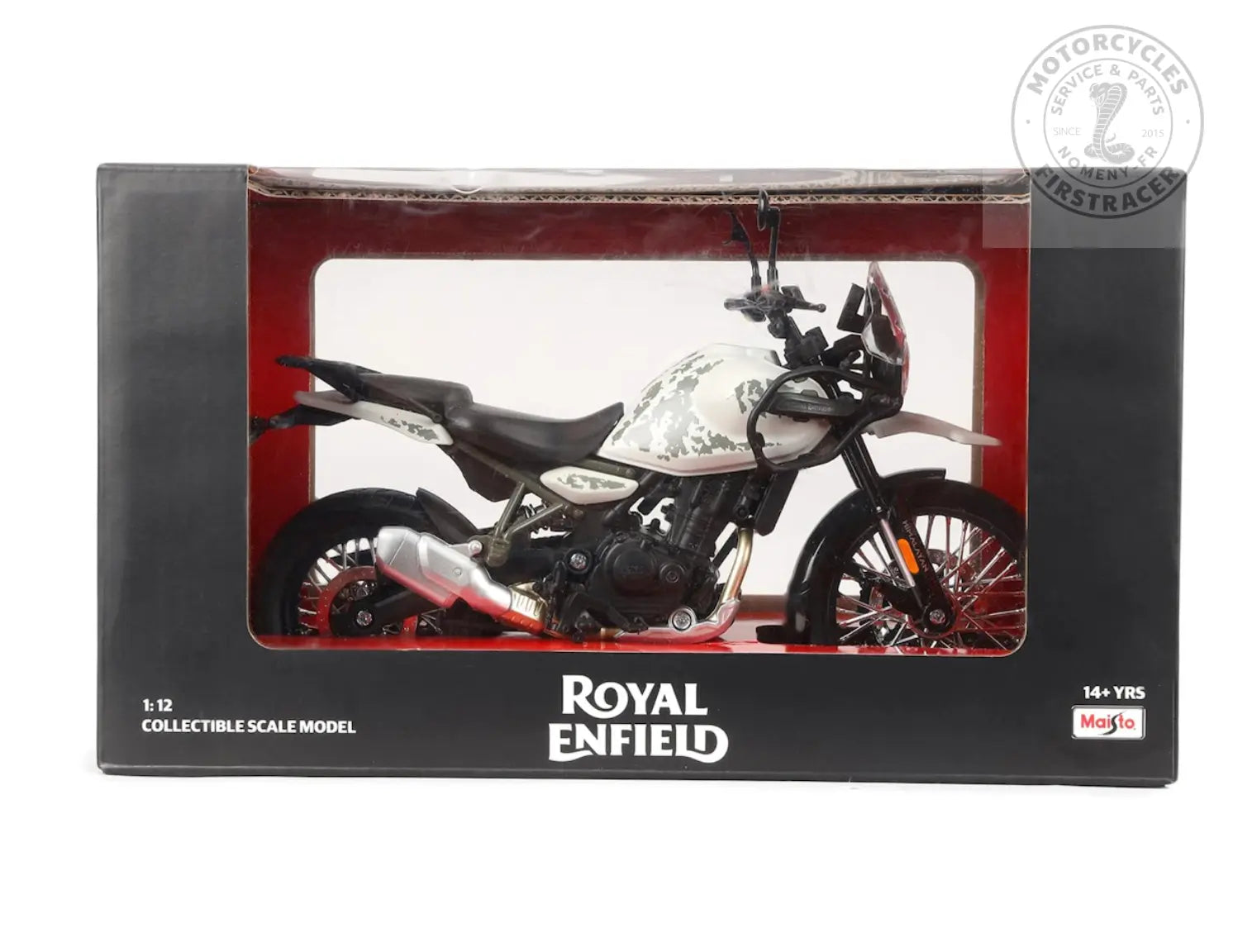 ROYAL ENFIELD HIMALAYAN 450 – MODÈLE RÉDUIT 3D&nbsp;KAMET WHITE ÉCHELLE 1:12 Firstracer