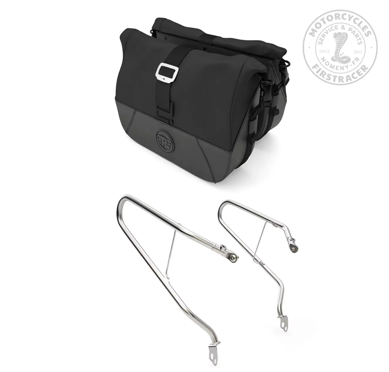 ROYAL ENFIELD – KIT SUPPORTS DE SACOCHES ARRIÈRE + SACOCHES SOUPLES CLASSIC 650 Firstracer