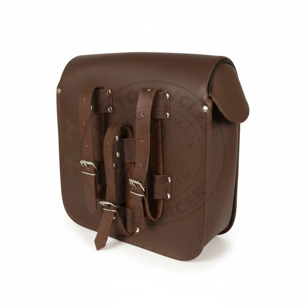 Sacoche Latérale en Cuir, Marron pour Royal Enfield Classic Firstracer