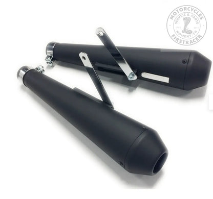 Silencieux Noirs ou Chromes Megaton pour Royal Enfield 650 Twins Firstracer