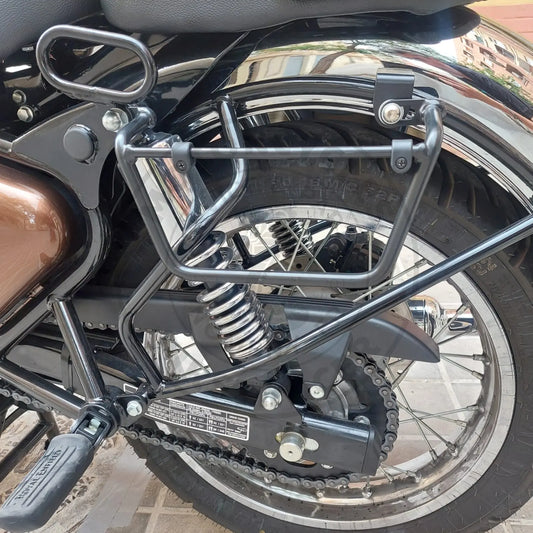 Support de sacoche Royal Enfield Classic 500 – Noir satiné Firstracer
