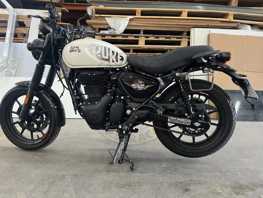 Support de sacoche gauche noir satiné Poderosa – Royal Enfield Hunter 350 Firstracer