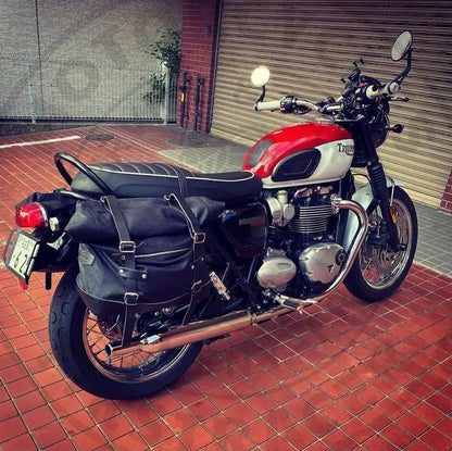 Supports de sacoches noir satiné Poderosa – Triumph Bonneville T100 (à partir de 2016) – Gauche + Droite Firstracer