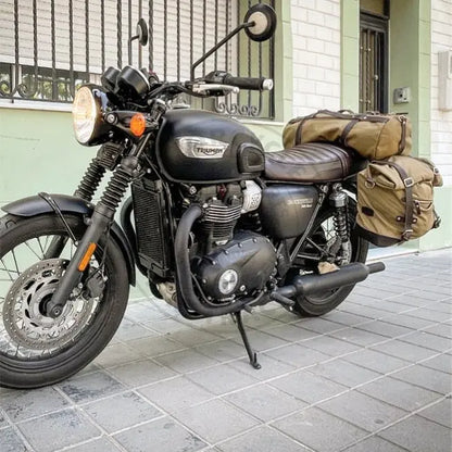 Supports de sacoches noir satiné Poderosa – Triumph Bonneville T100 (à partir de 2016) – Gauche + Droite Firstracer