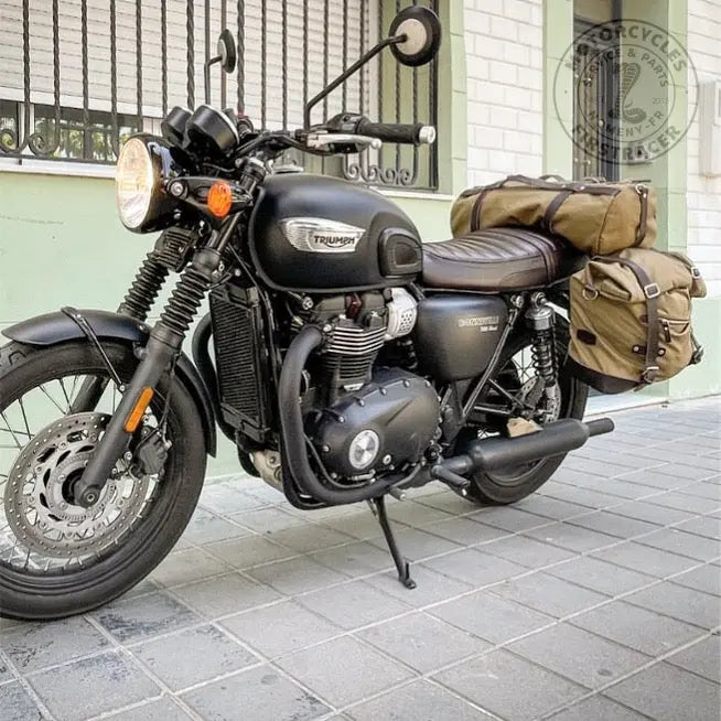 Supports de sacoches noir satiné Poderosa – Triumph Bonneville T100 (à partir de 2016) – Gauche + Droite Firstracer