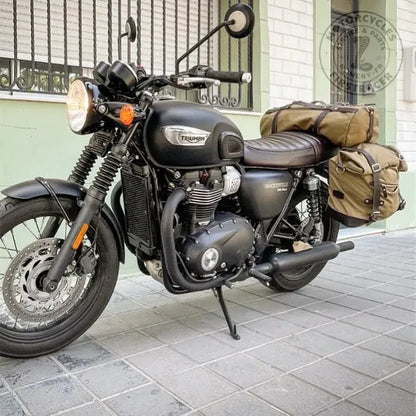 Supports de sacoches noir satiné Poderosa – Triumph Bonneville T100 (à partir de 2016) – Gauche + Droite Firstracer