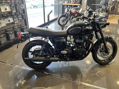 Supports de sacoches noir satiné Poderosa – Triumph Bonneville T100 (à partir de 2016) – Gauche + Droite Firstracer