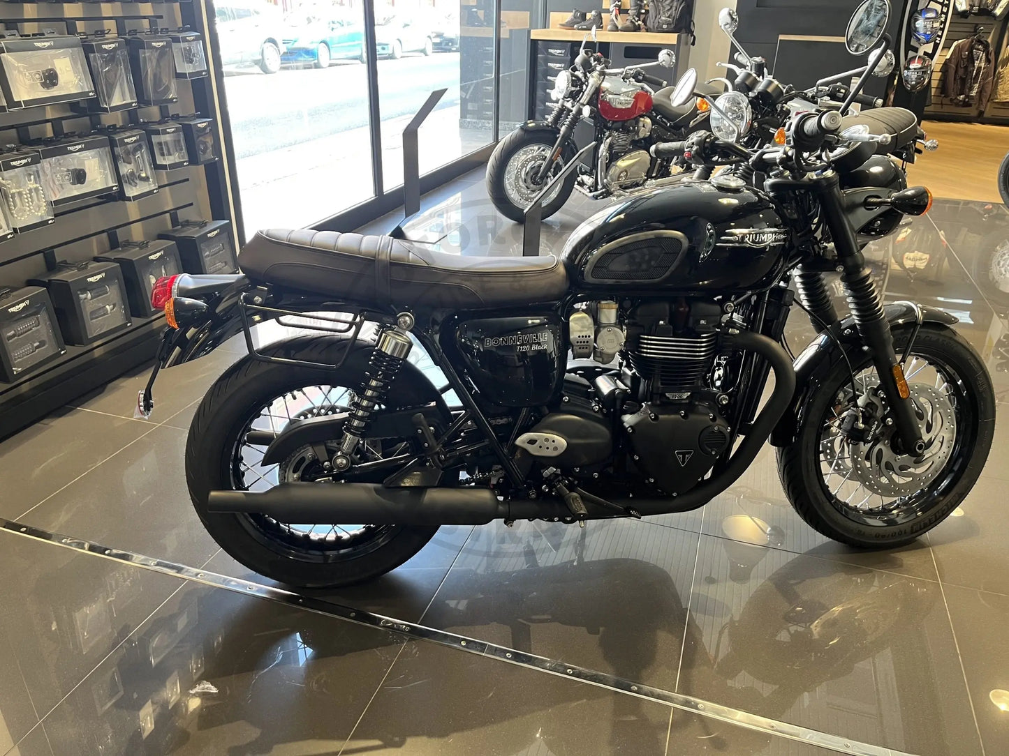 Supports de sacoches noir satiné Poderosa – Triumph Bonneville T100 (à partir de 2016) – Gauche + Droite Firstracer