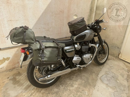 Supports de sacoches noir satiné Poderosa – Triumph Bonneville T120 (gauche + droite) Firstracer