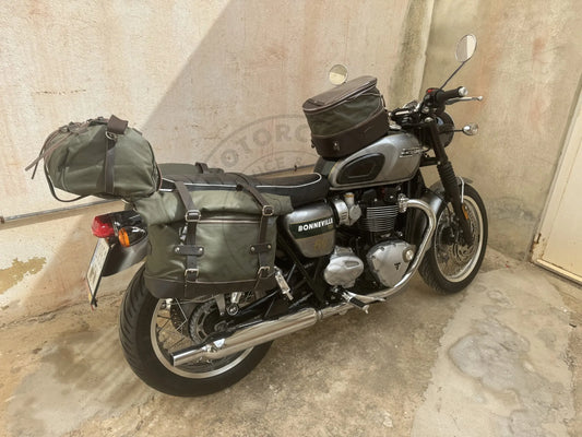 Supports de sacoches noir satiné Poderosa – Triumph Bonneville T120 (gauche + droite) Firstracer