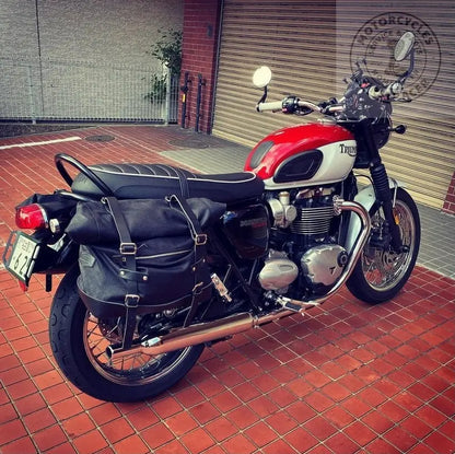 Supports de sacoches noir satiné Poderosa – Triumph Bonneville T120 (gauche + droite) Firstracer