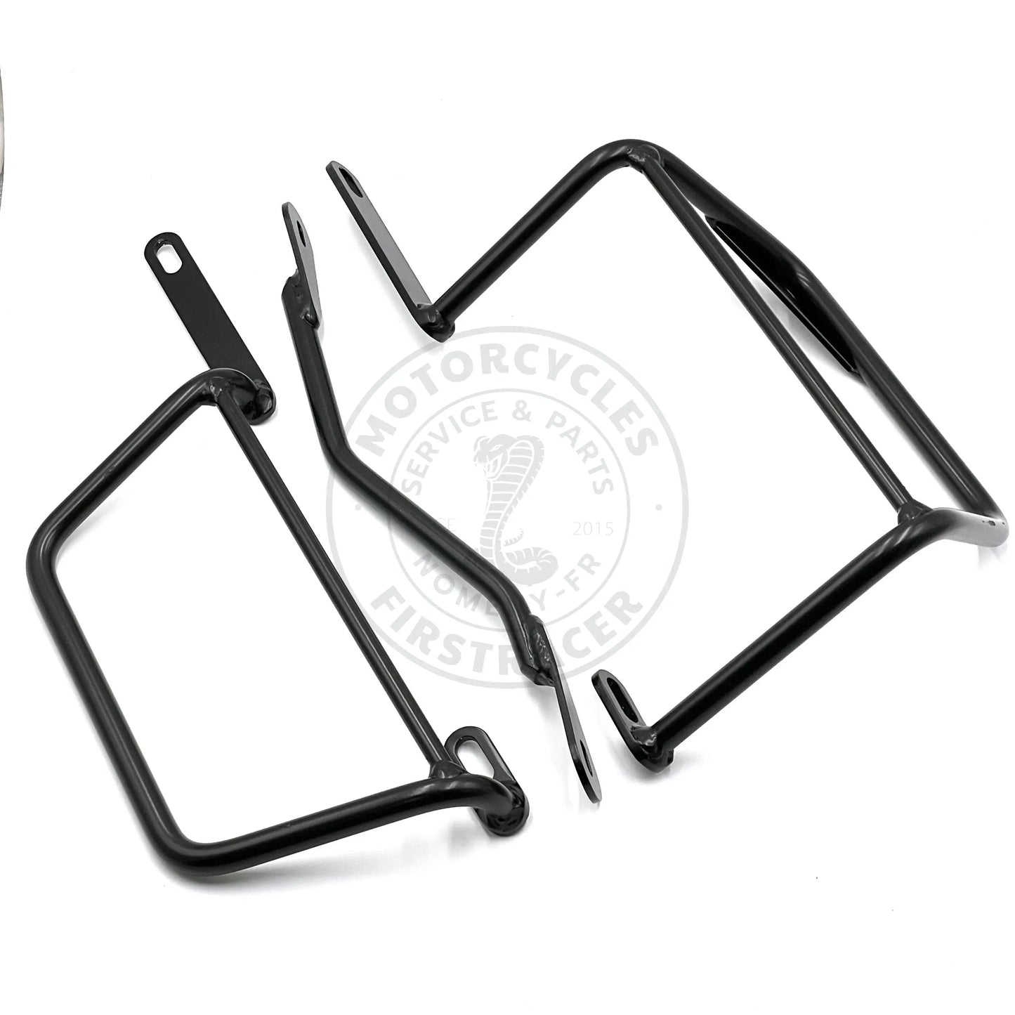 Supports de sacoches noir satiné Poderosa – Triumph Scrambler 900 (jusqu’à 2015) – Gauche + Droite Firstracer
