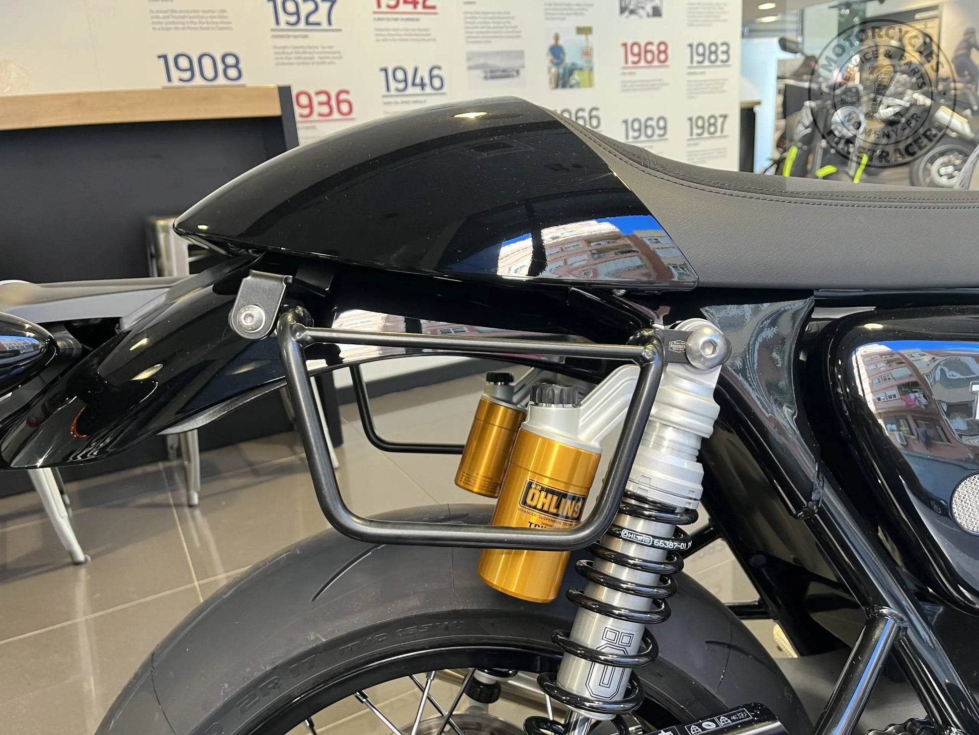 Supports de sacoches noir satiné Poderosa – Triumph Speed Twin 1200 / Thruxton 1200 (gauche + droite) Firstracer