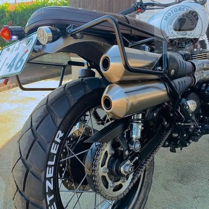 Supports de sacoches noir satiné Poderosa – Triumph Street Scrambler 900 / Scrambler 900 (gauche + droite) Firstracer