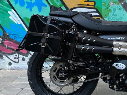 Supports de sacoches noir satiné Poderosa – Triumph Street Scrambler 900 / Scrambler 900 (gauche + droite) Firstracer