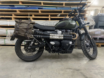 Supports de sacoches noir satiné Poderosa – Triumph Street Scrambler 900 / Scrambler 900 (gauche + droite) Firstracer