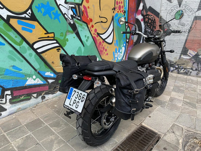 Supports de sacoches noir satiné Poderosa – Triumph Street Scrambler 900 / Scrambler 900 (gauche + droite) Firstracer