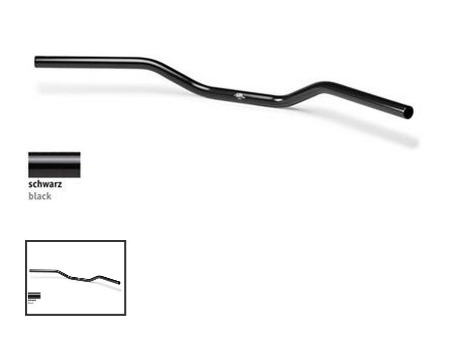 Guidon Roadster Noir diamètre 25,4mm - 1" LSL