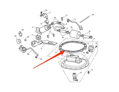 Joint de pompe à carburant Triumph Efi E25 Triumph Bonneville Thruxton et Scrambler jusque 2015