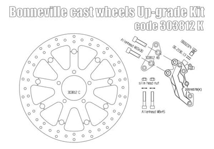 KIT FRENAGE AVANT 4 PISTONS POUR TRIUMPH BONNEVILLE/SE CODE 303812 KIT