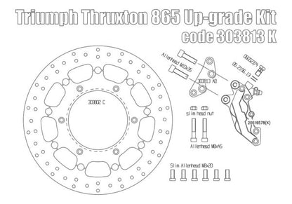 KIT FRENAGE AVANT 4 PISTONS POUR TRIUMPH THRUXTON (865 CC)